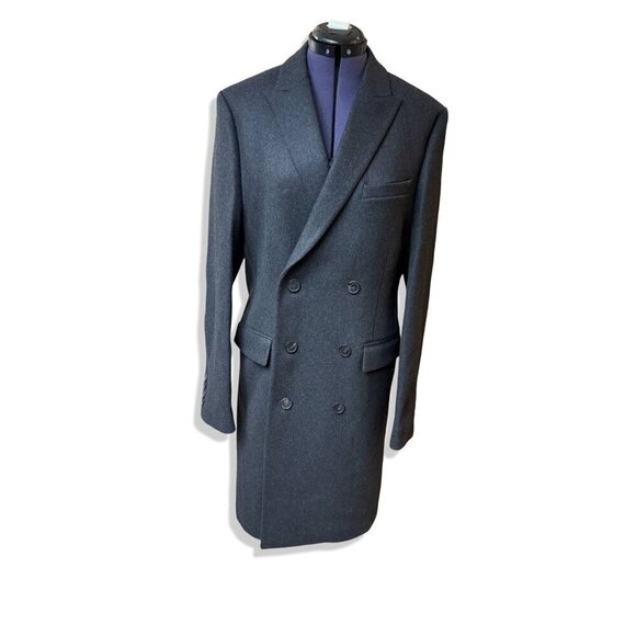 The Kooples Men’s Gray‎ Double-Breasted Wool Blend Overcoat Size FR 46/US 36 - Picture 3 of 16